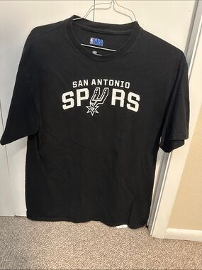 NBA San Antonio Spurs Black and White Logo Tee